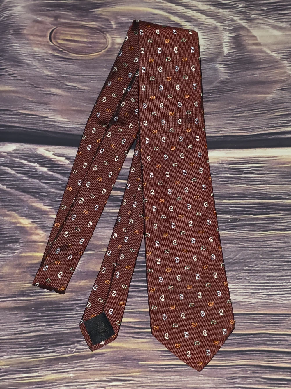 Brooks Brothers Burgundy Paisley Dot Silk Tie